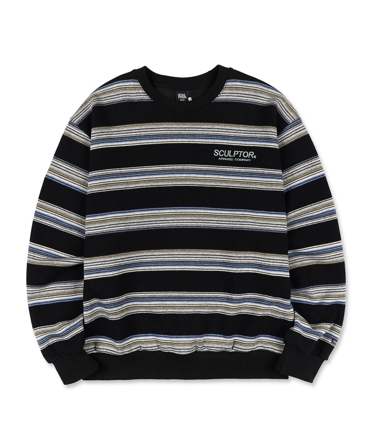 스컬프터(SCULPTOR) Stripe Vintage Sweatshirt Black