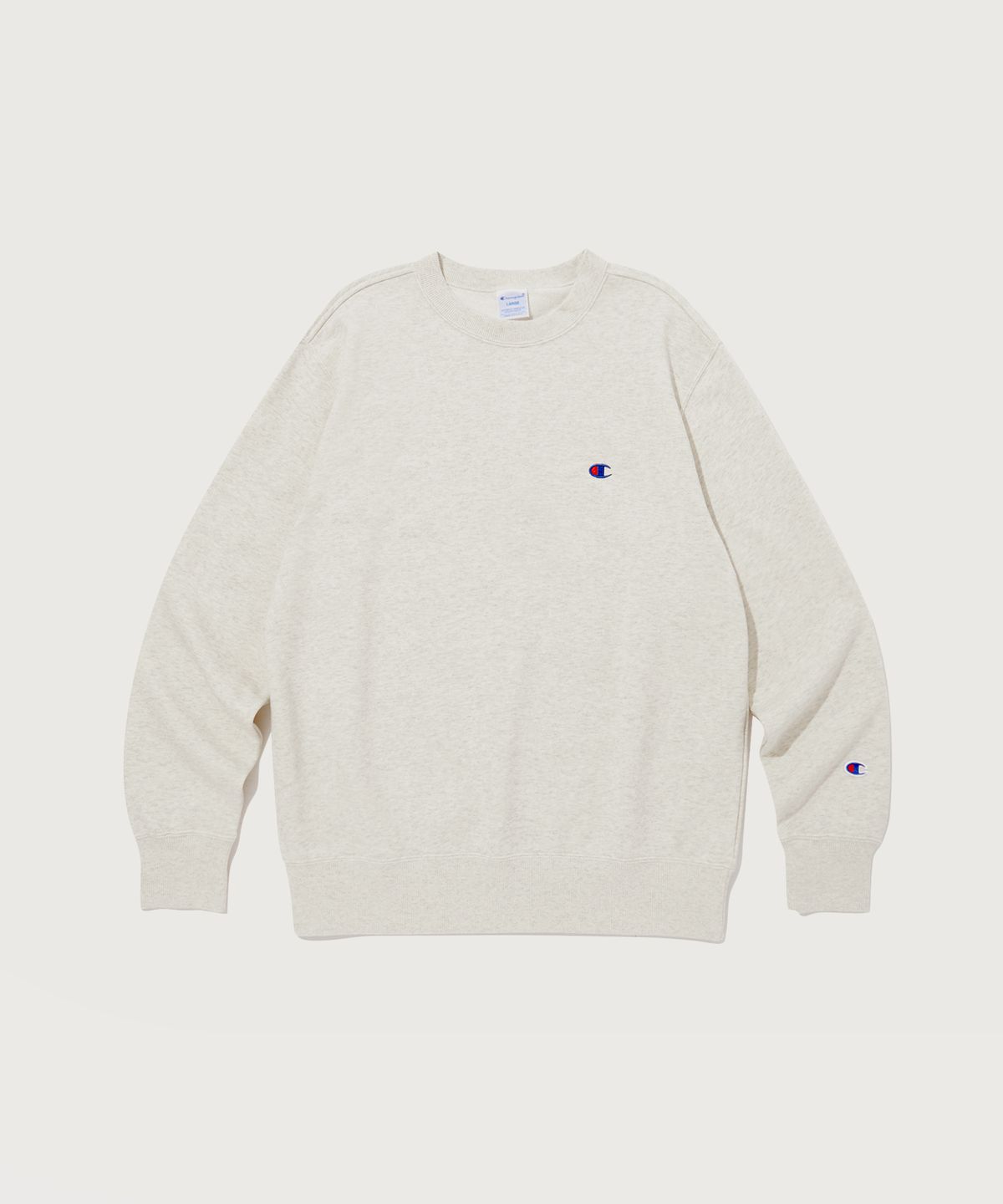챔피온(CHAMPION) 베이직 C로고 크루넥 스웨트셔츠 Cream