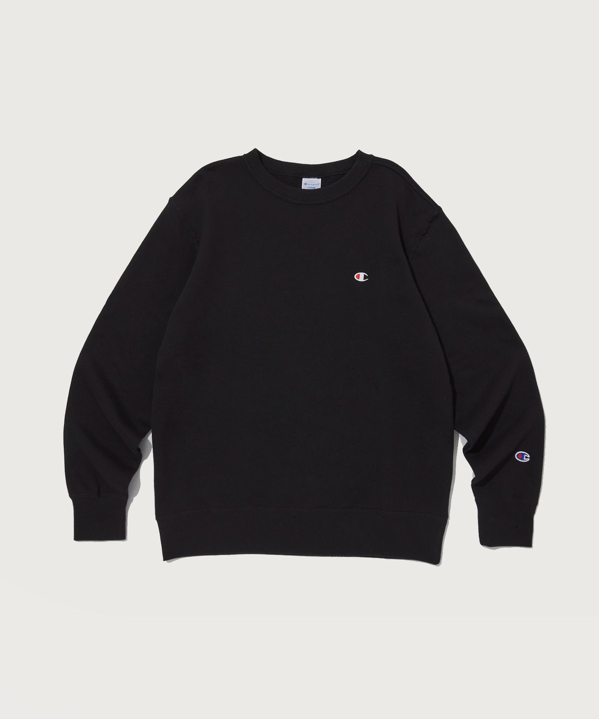 챔피온(CHAMPION) 베이직 C로고 크루넥 스웨트셔츠 Black