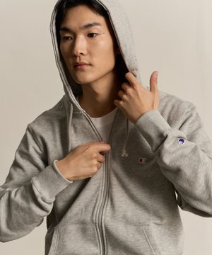 C로고 후드 집업 Normal Grey