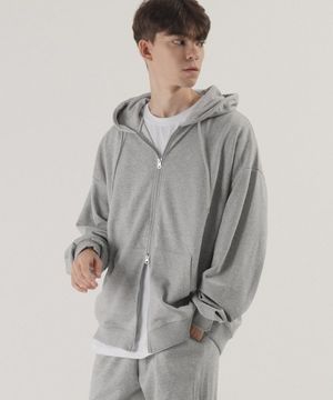 에센셜 오버핏 투웨이 후드집업 (melange)