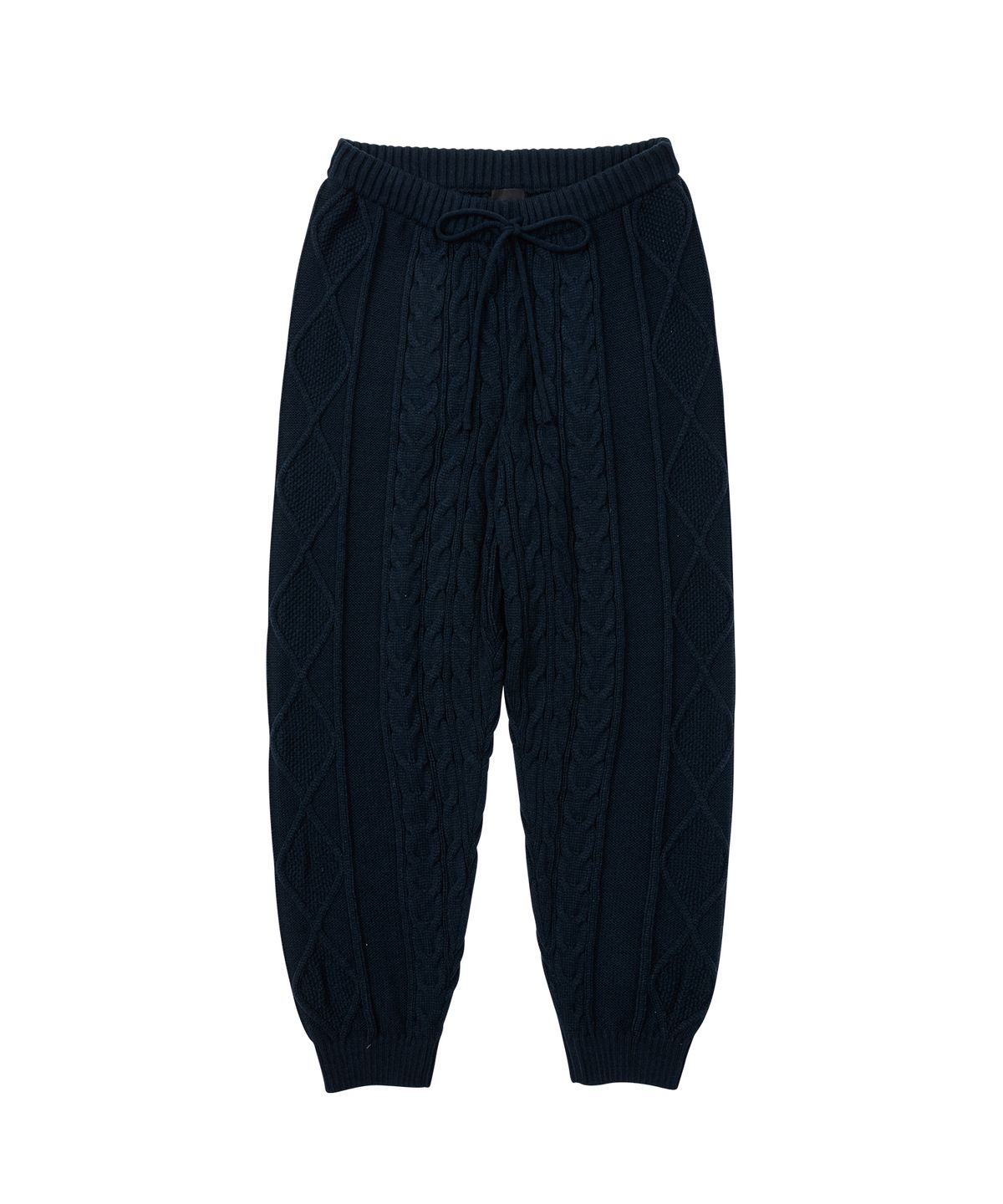 아조바이아조(AJOBYAJO) Twisted Cable Knit Pants [NAVY]