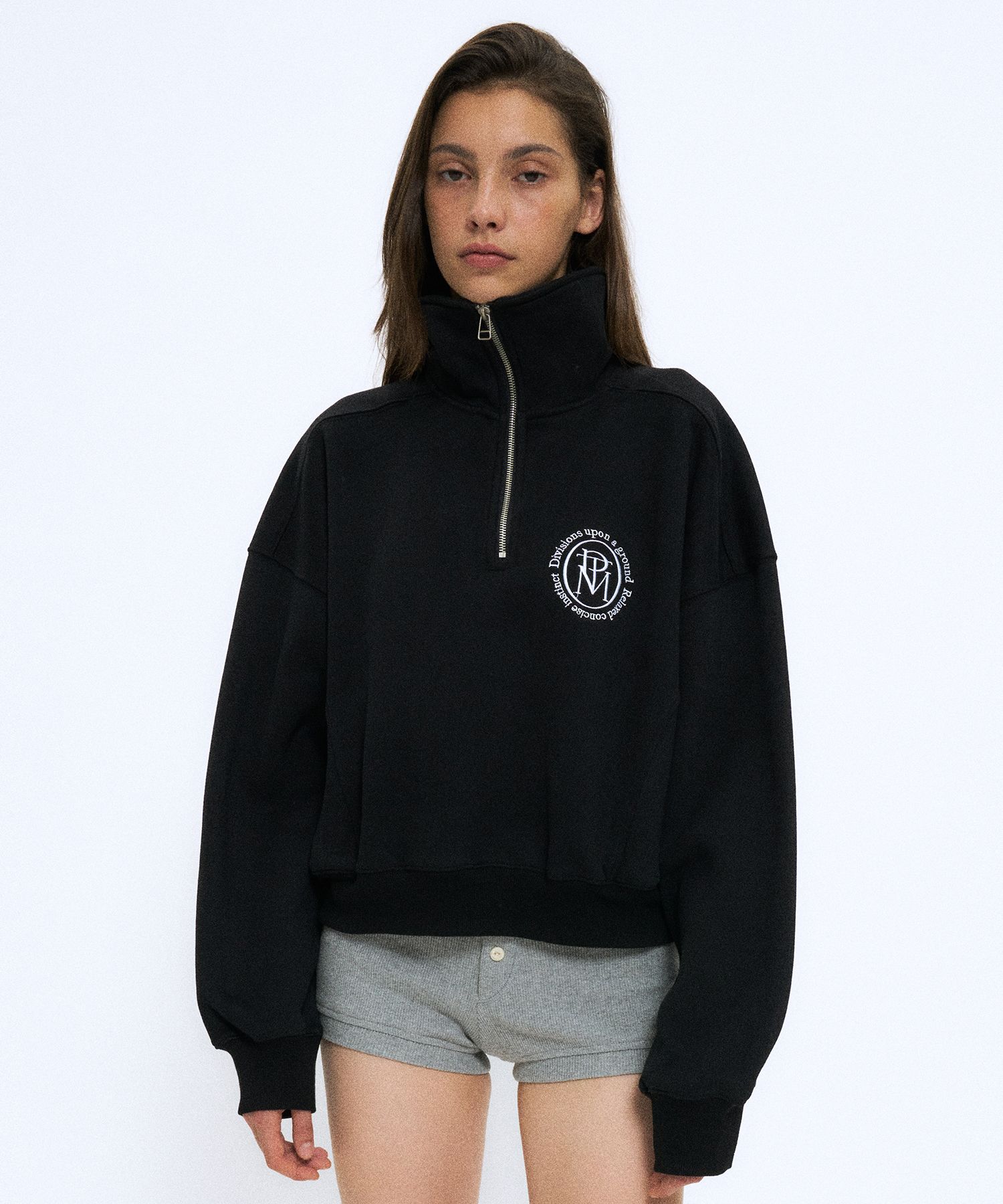 MUSINSA | PARTIMENTO WOMEN PWC Cotton Hoodie Zip-Up_Charcoal