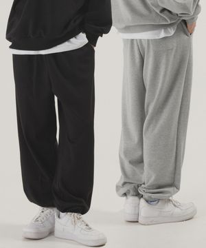 [2 PACK] 클래식 와이드 조거 스웨트팬츠 (2color)