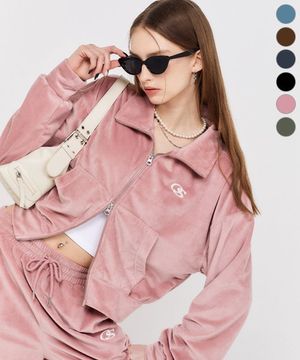 [세트] OS 로고 벨루어 세미 크롭 셋업 - 6COLOR