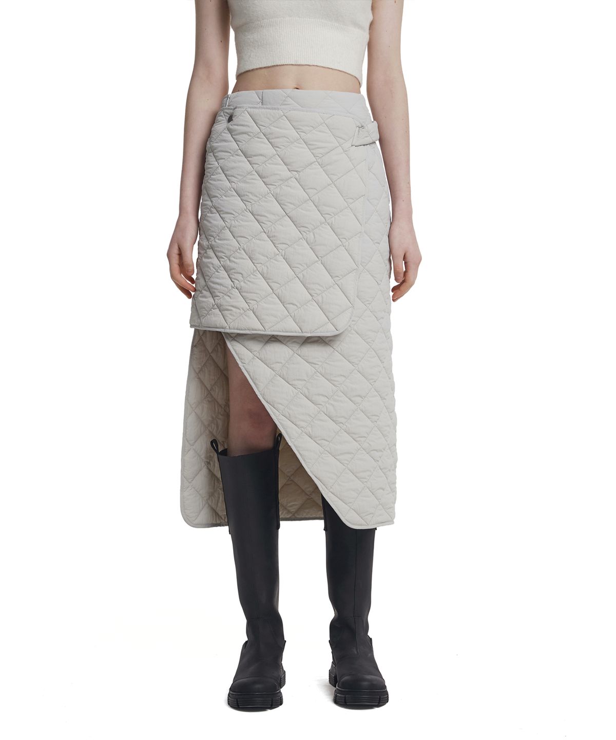 트렁크프로젝트(TRUNK PROJECT) Detachable Quilted Skirt_White