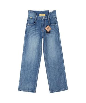 스퀘어 하이 웨이스트 와이드 팬츠