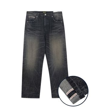 헤리티치 셀비지 와이드 팬츠_Black