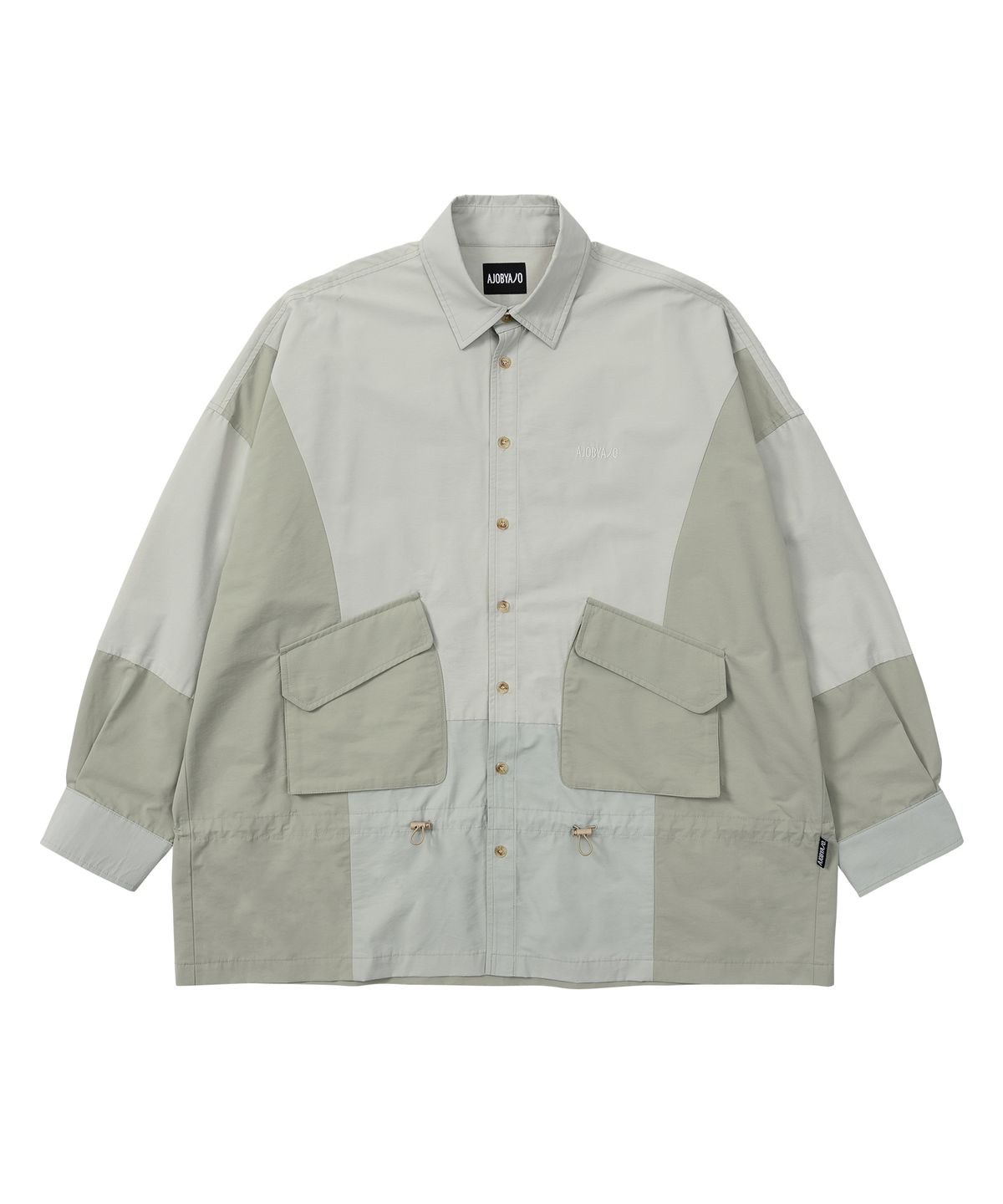 아조바이아조(AJOBYAJO) Nylon String Oversized Shirt [LIGHT GREY]