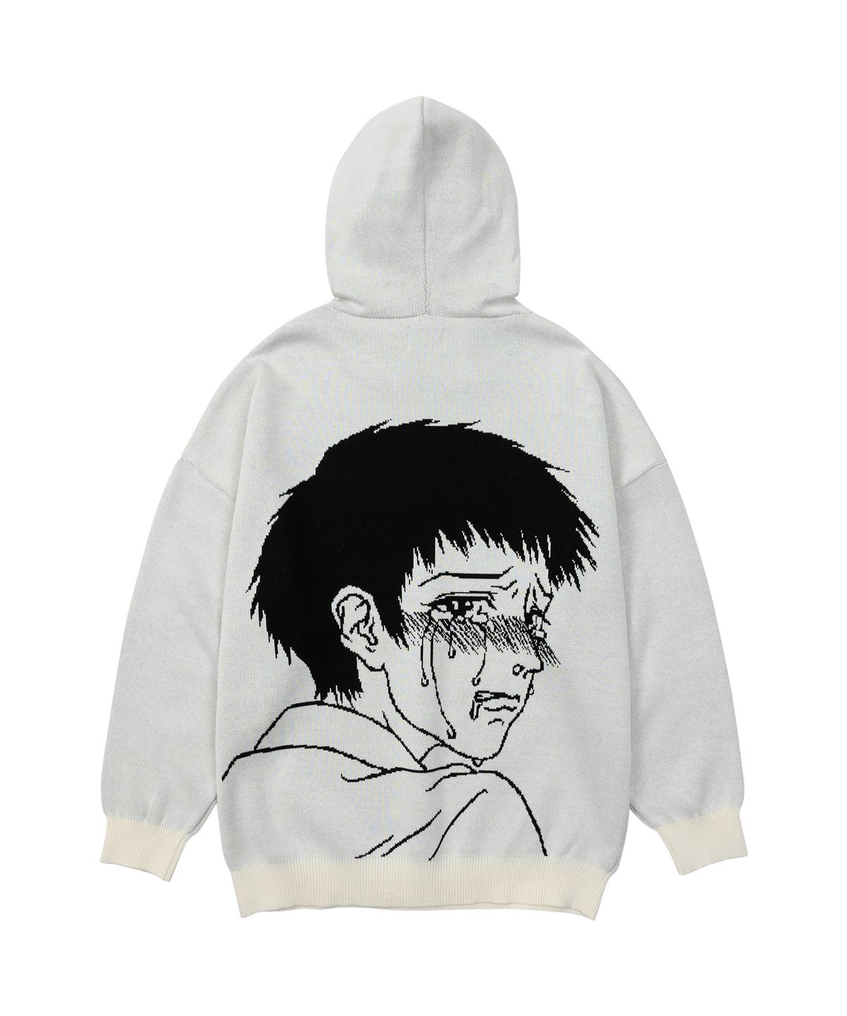 아조바이아조(AJOBYAJO) Crying Boy Cotton Knit Hoodie [IVORY]
