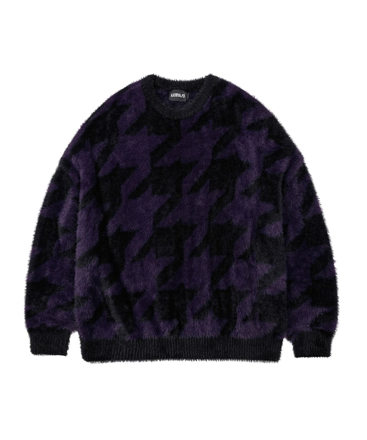 아조바이아조(AJOBYAJO) Houndstooth Check Oversized Sweater [PURPLE]