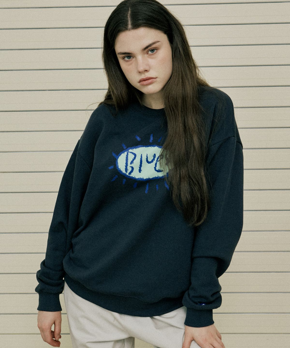 스텝온리(STAFFONLY) BLUES SWEATSHIRTS (NAVY)