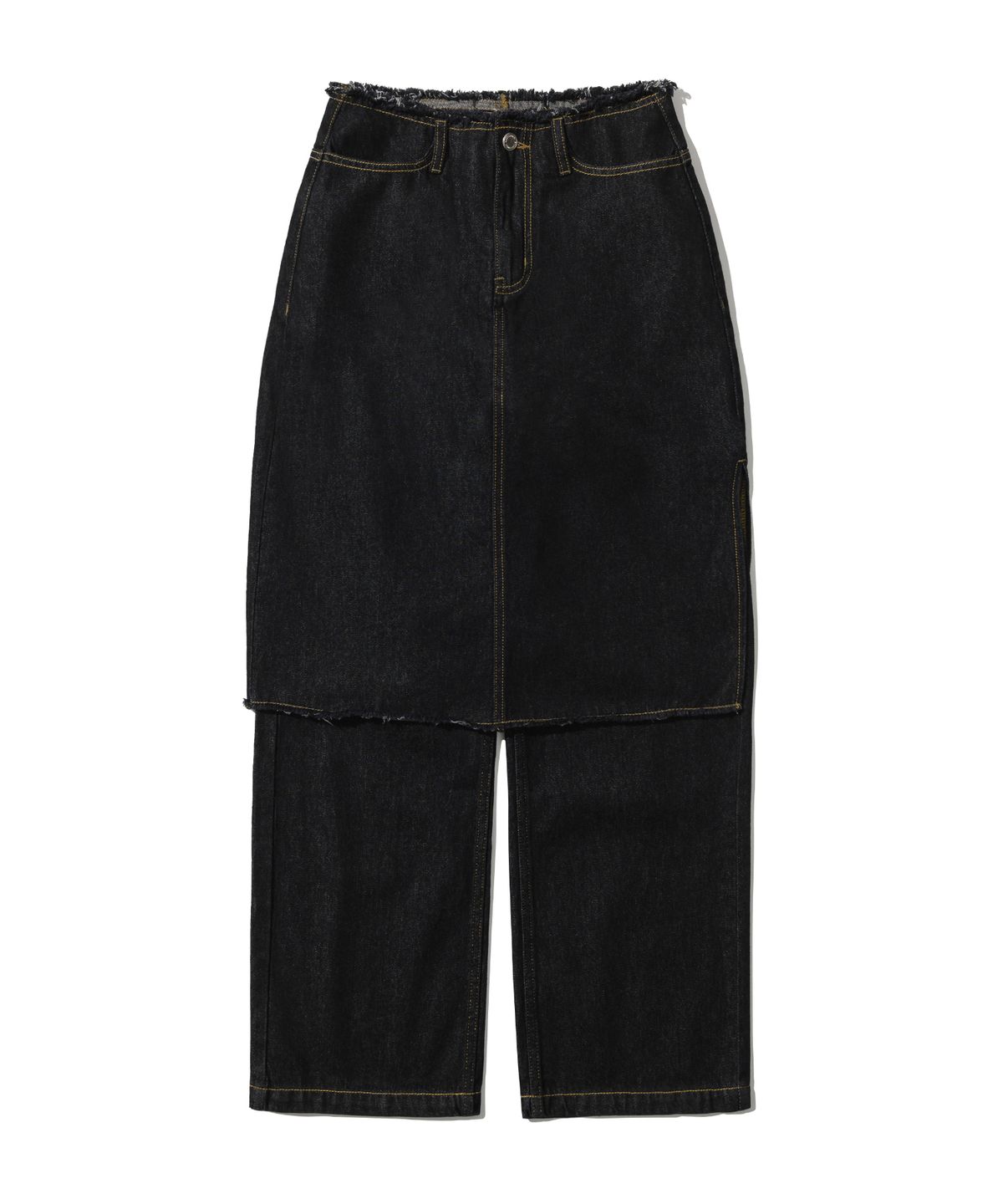 오아이오아이 컬렉션(OIOI COLLECTION) DENIM SKIRT PANTS [BLACK]
