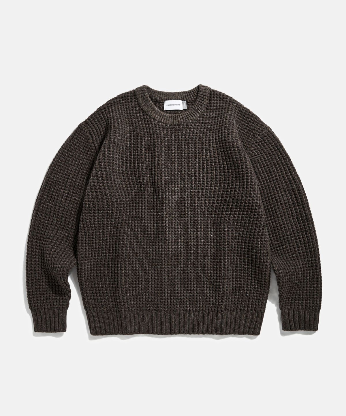 에스피오나지(ESPIONAGE) Heavyweight Waffle Knit Sweater Mocha