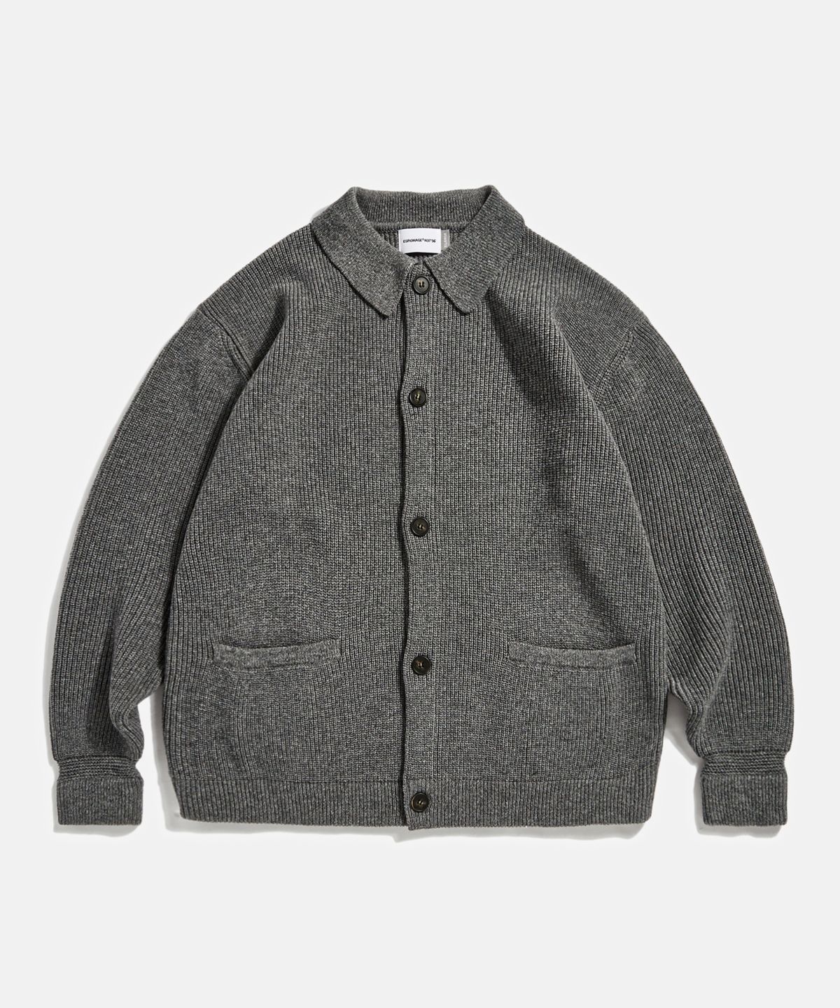 에스피오나지(ESPIONAGE) Miller Collar Heavyweight Cardigan Grey