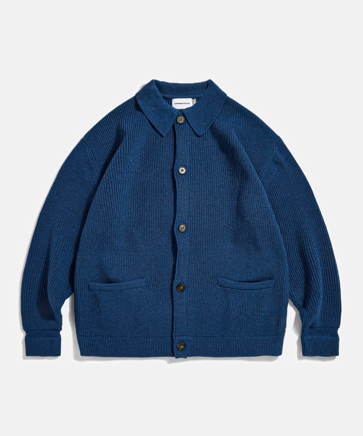 에스피오나지(ESPIONAGE) Miller Collar Heavyweight Cardigan Ink Blue