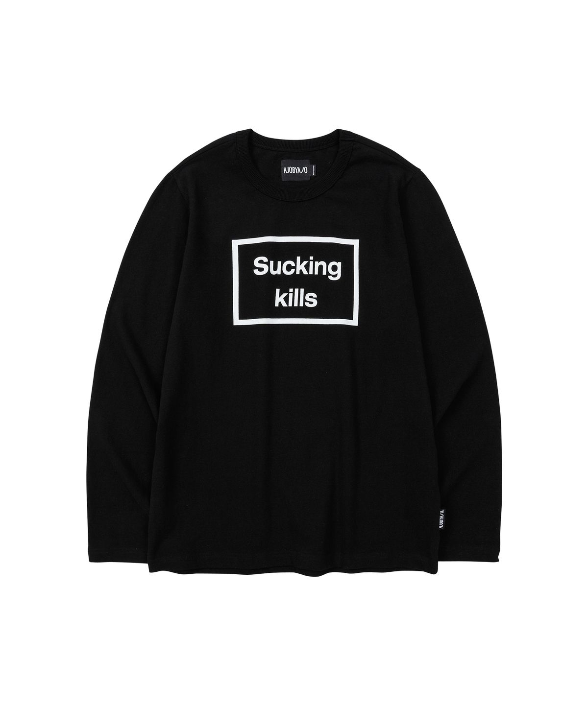 아조바이아조(AJOBYAJO) Warning Long Sleeves T-Shirt [BLACK]