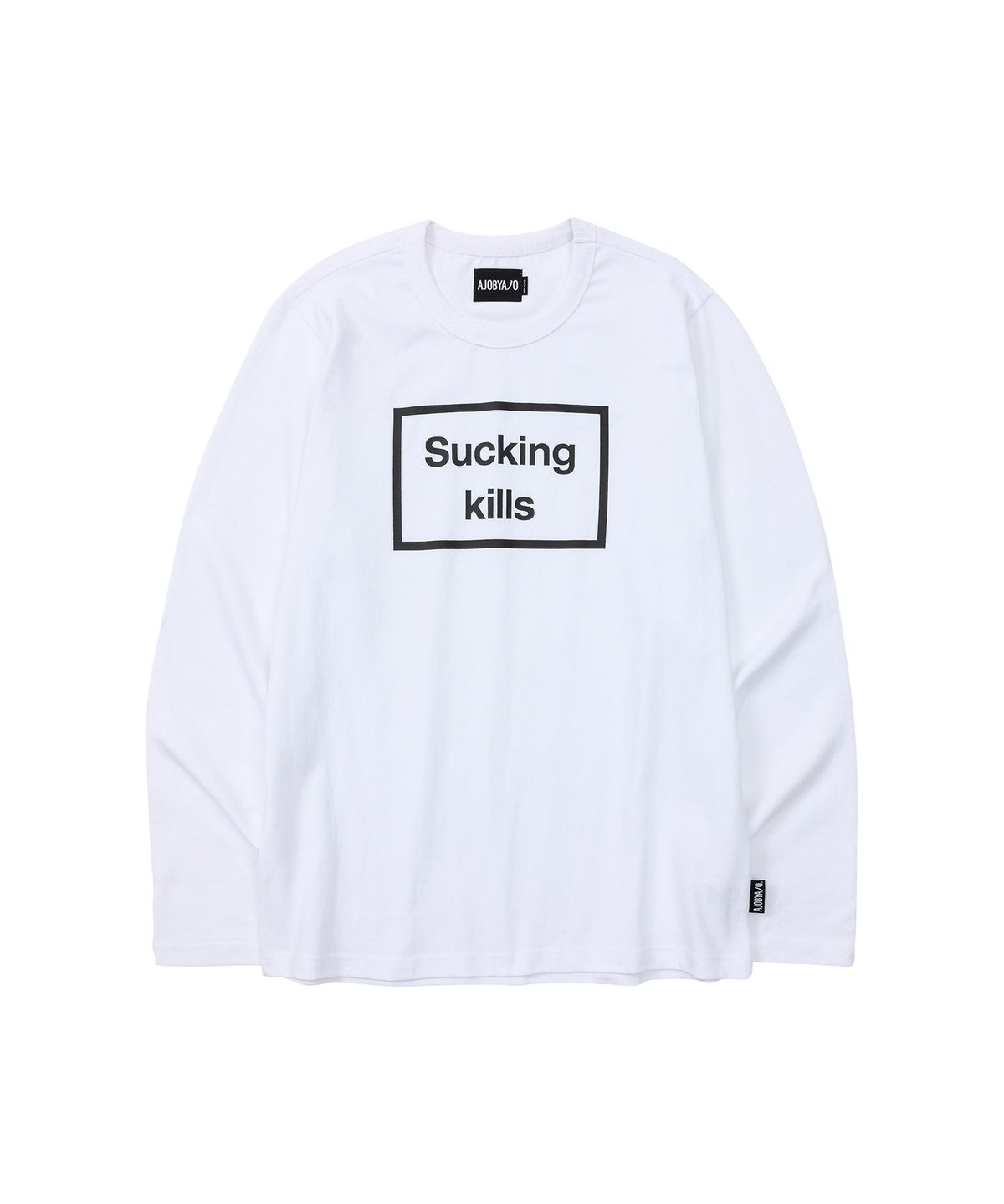 아조바이아조(AJOBYAJO) Warning Long Sleeves T-Shirt [WHITE]