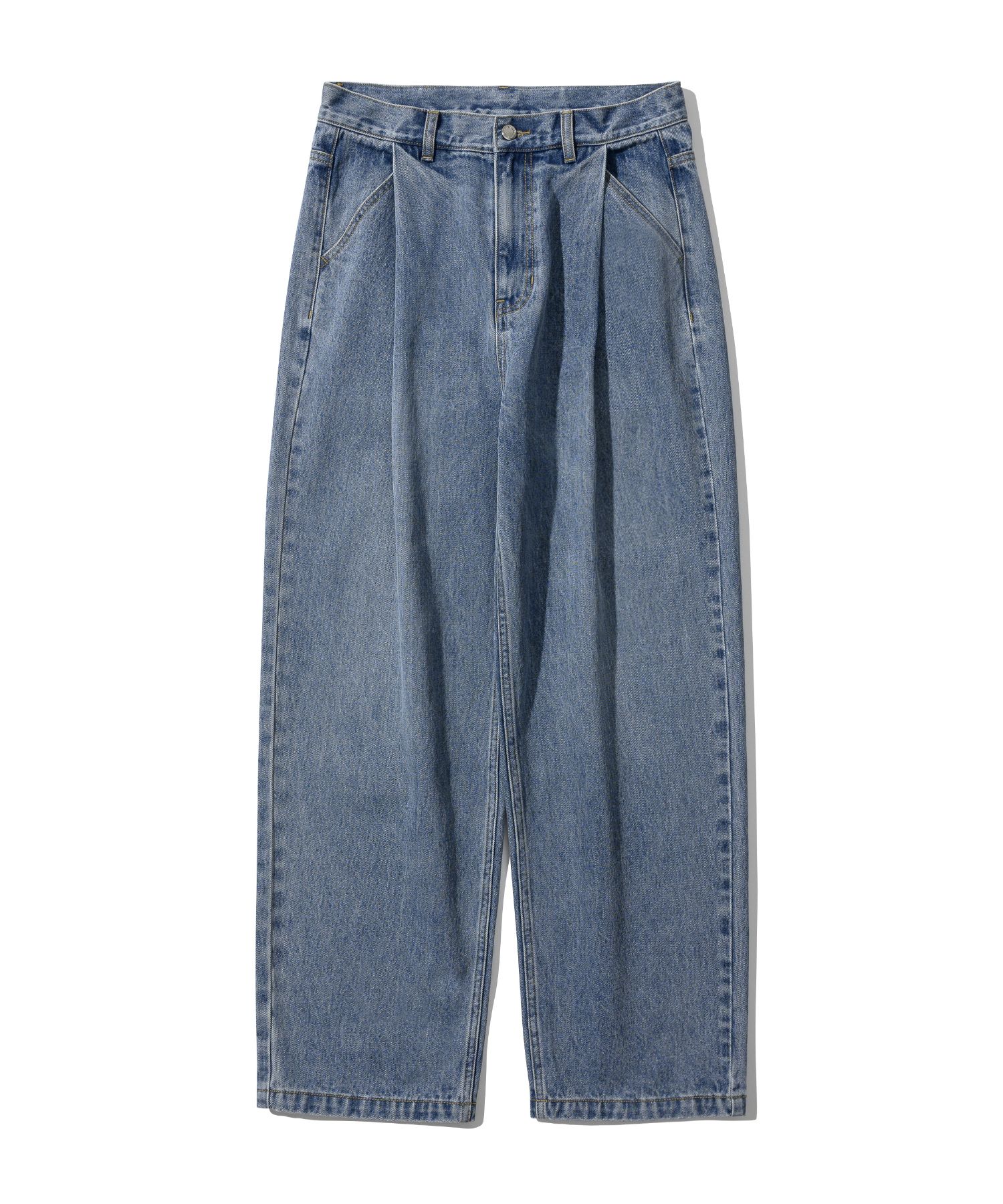 【YOURNUS】Mantra Volume Wide Denim Pants MUSINSA | OIOICOLLECTION TUCK WIDE DENIM PANTS [LIGHT BLUE]
