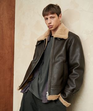 [리뉴얼] 프리미엄 스탠다드 B3 무스탕 자켓 맨 (브라운)