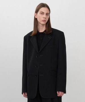 [PRTPRT 콜라보] 대디핏 휩코드 울 블레이저 BLACK