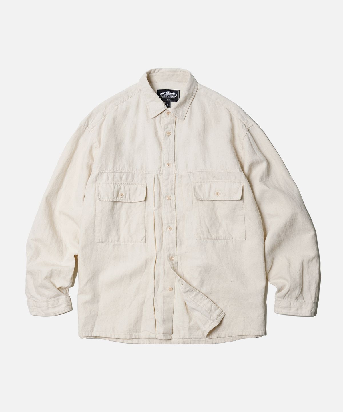 프리즘웍스(FRIZMWORKS) DENIM TRUCKER OVERSIZED SHIRT _ NATURAL