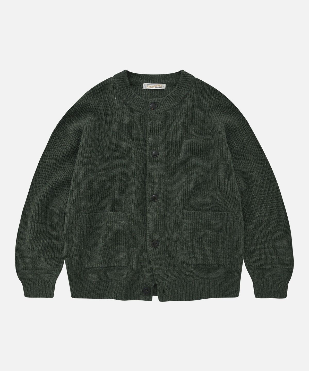 프리즘웍스(FRIZMWORKS) HEAVY WOOL ROUND CARDIGAN _ FOREST GREEN