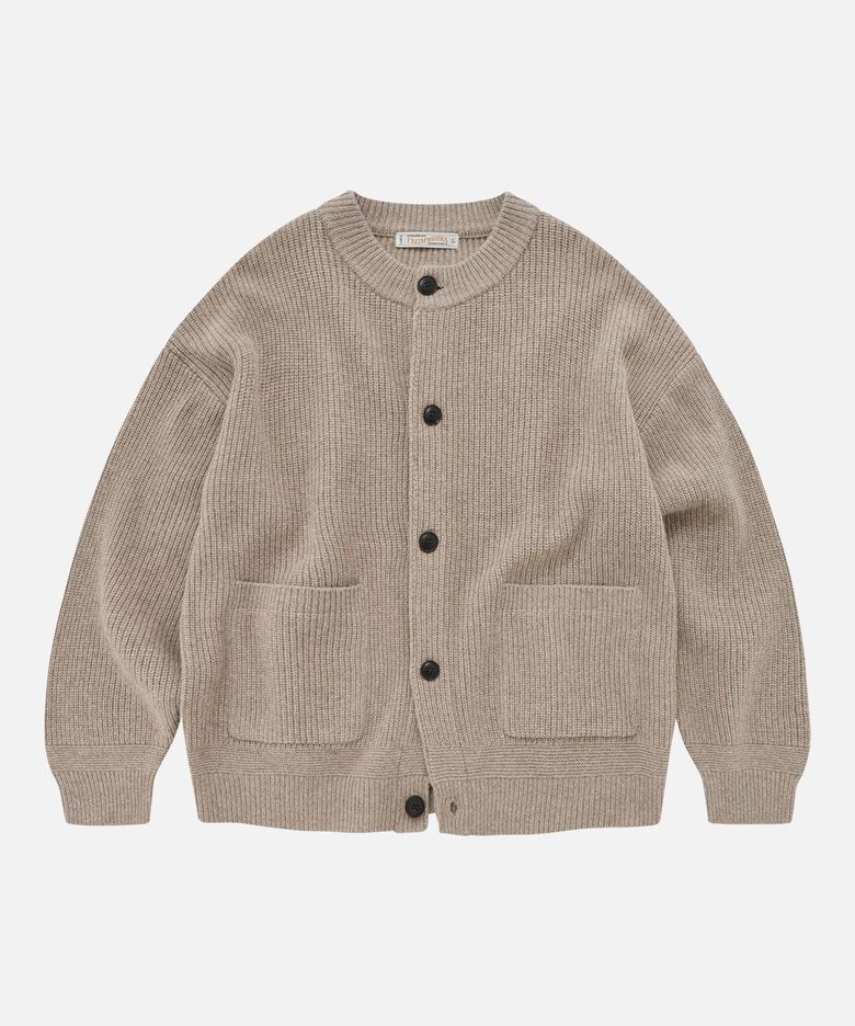 HEAVY WOOL ROUND CARDIGAN _ OATMEAL