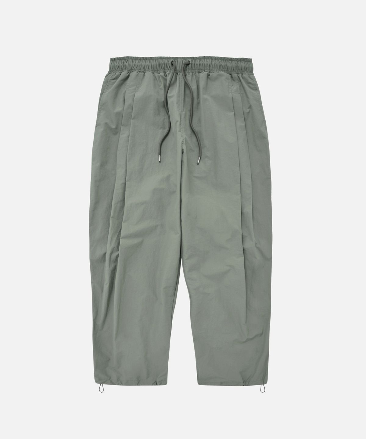 프리즘웍스(FRIZMWORKS) CRISPY NYLON TWO TUCK PANTS _ SAGE GREEN