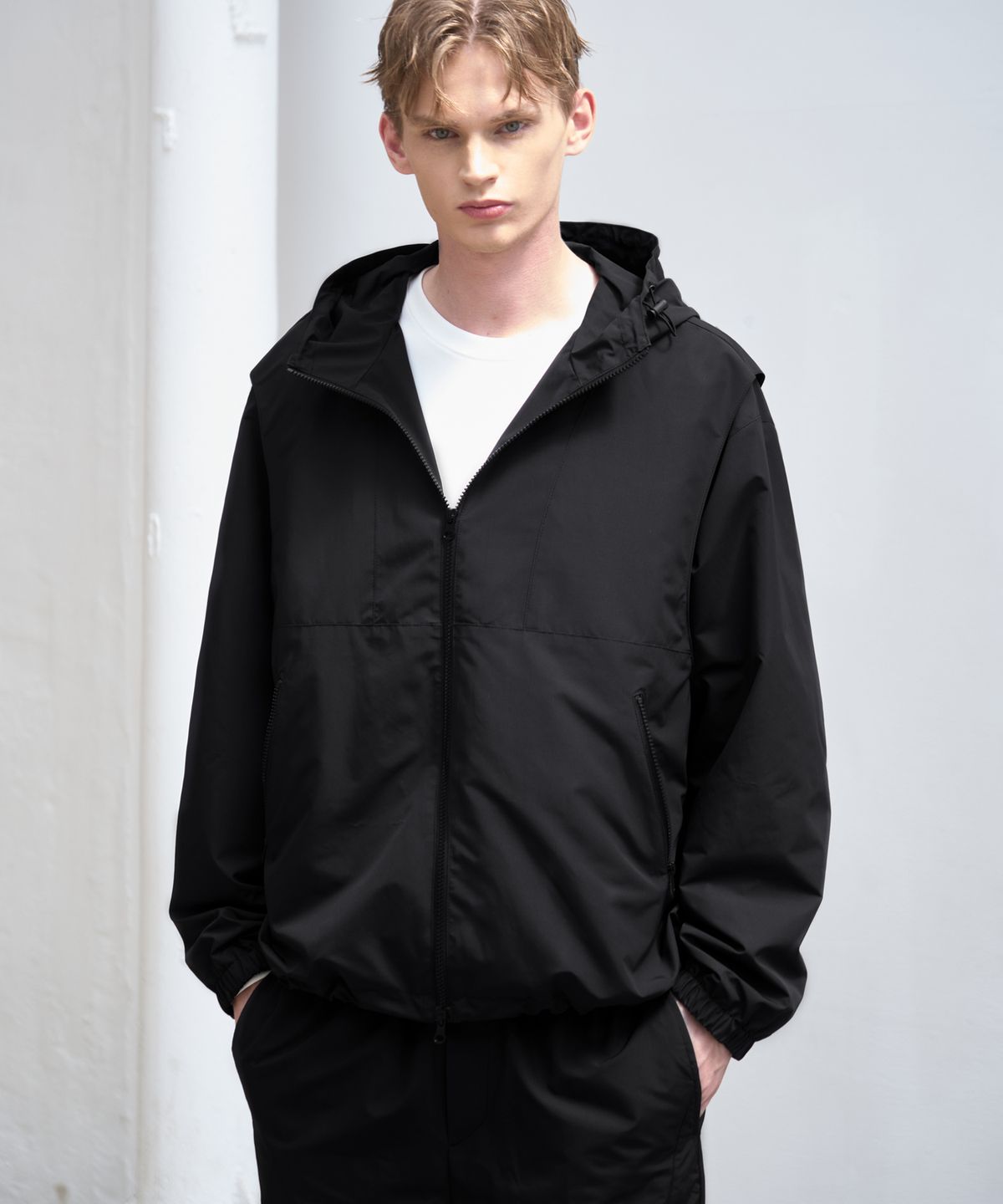 드로우핏(DRAW FIT) 윈드 브레이커 후디 자켓 [MATT BLACK]