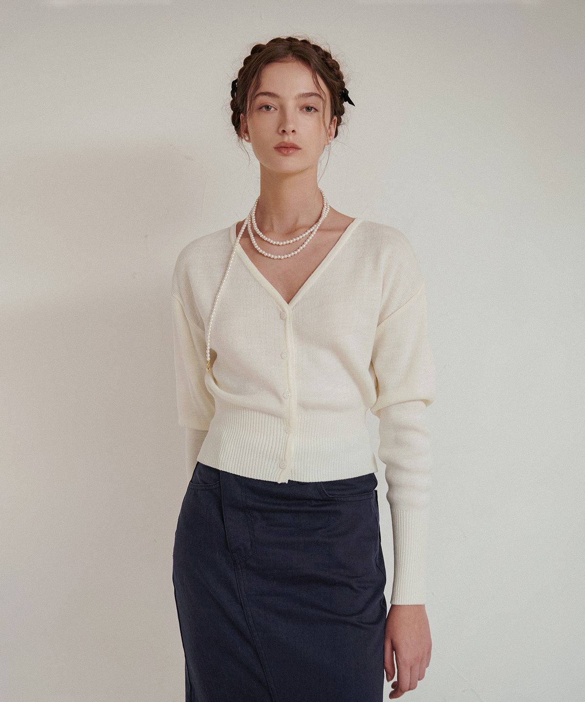 판도라핏(PANDORAFIT) Crop Cardigan Ivory