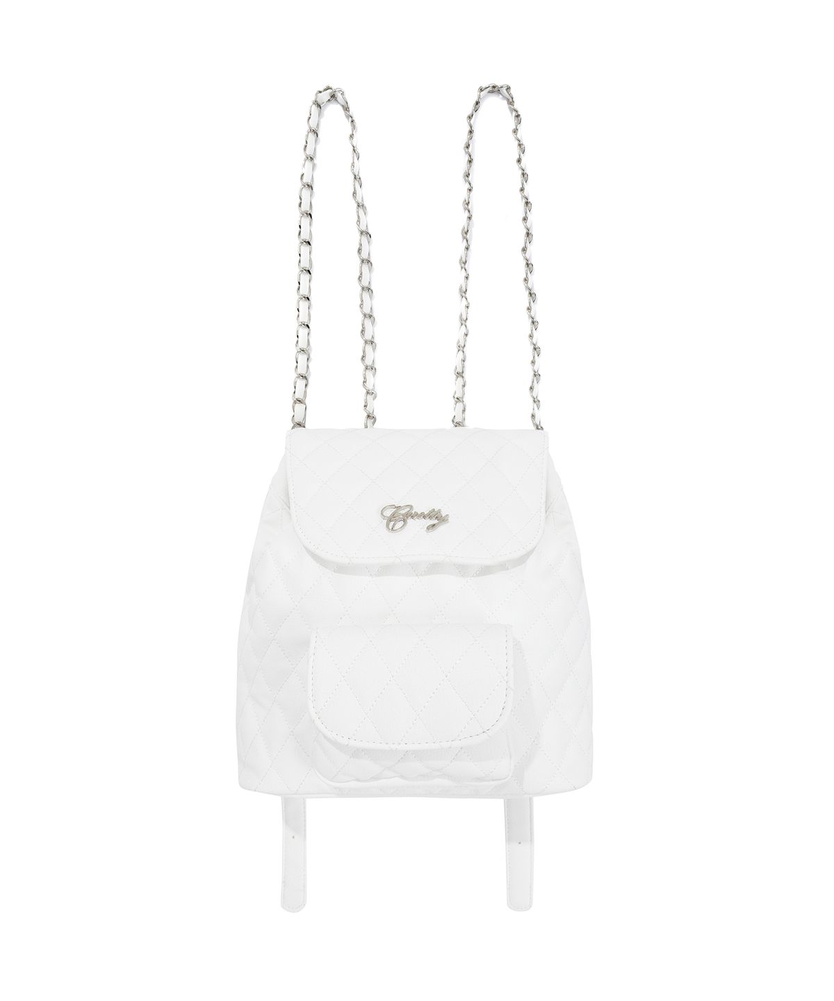 큐리티(CURETTY) C METAL LOGO QUILTING MINI BACKPACK 2_WHITE