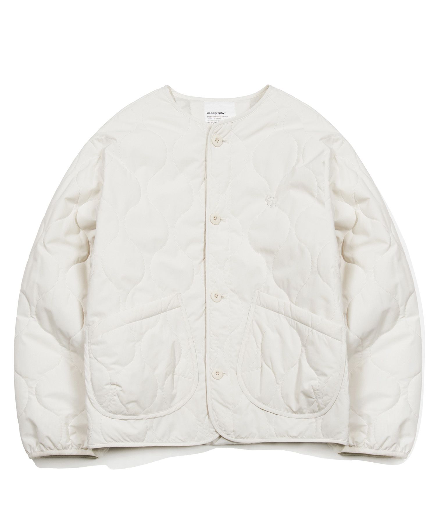 【CODEGRAPHY】[Unisex]Quilting warm-up jacket cardigan MUSINSA | Codegraphy Quilted warm-up jacket cardigan_cream