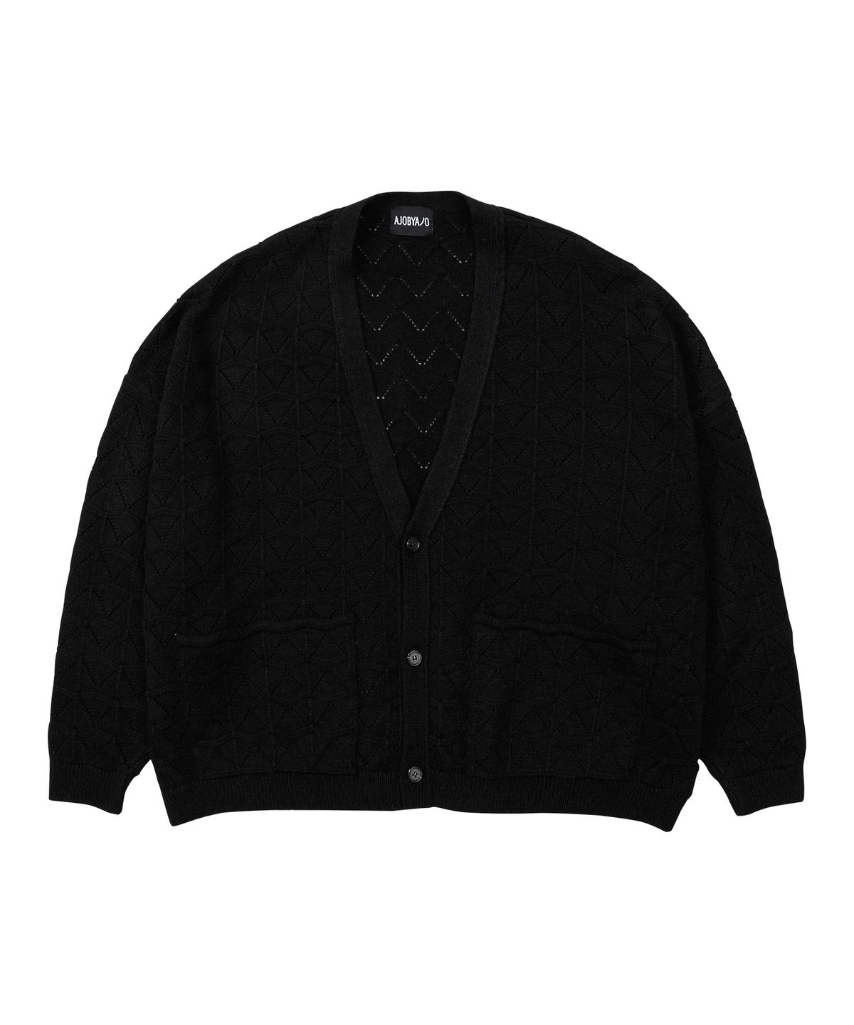 아조바이아조(AJOBYAJO) Clam Patterned Mohair Cardigan [BLACK]