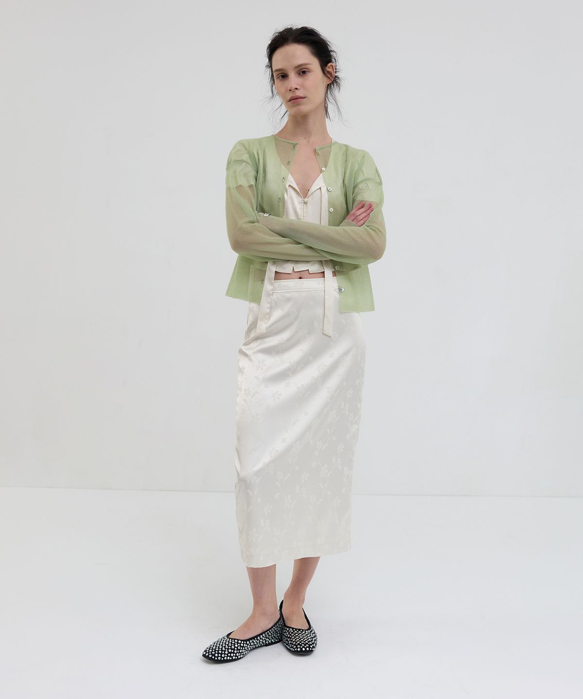 오버듀플레어(OVERDUEFLAIR) JACQUARD PENCIL SKIRT