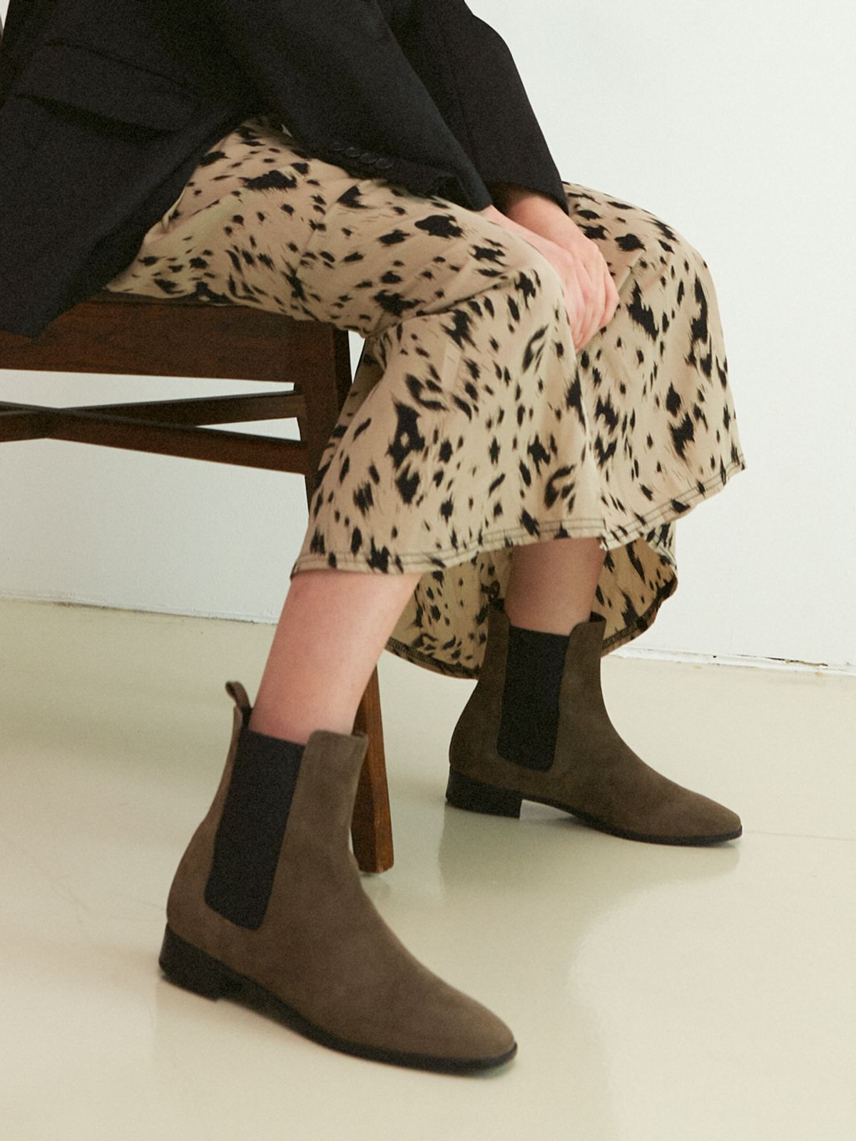 루시크루(LUCY CREW) Suede Ankle Boots LC192_2cm