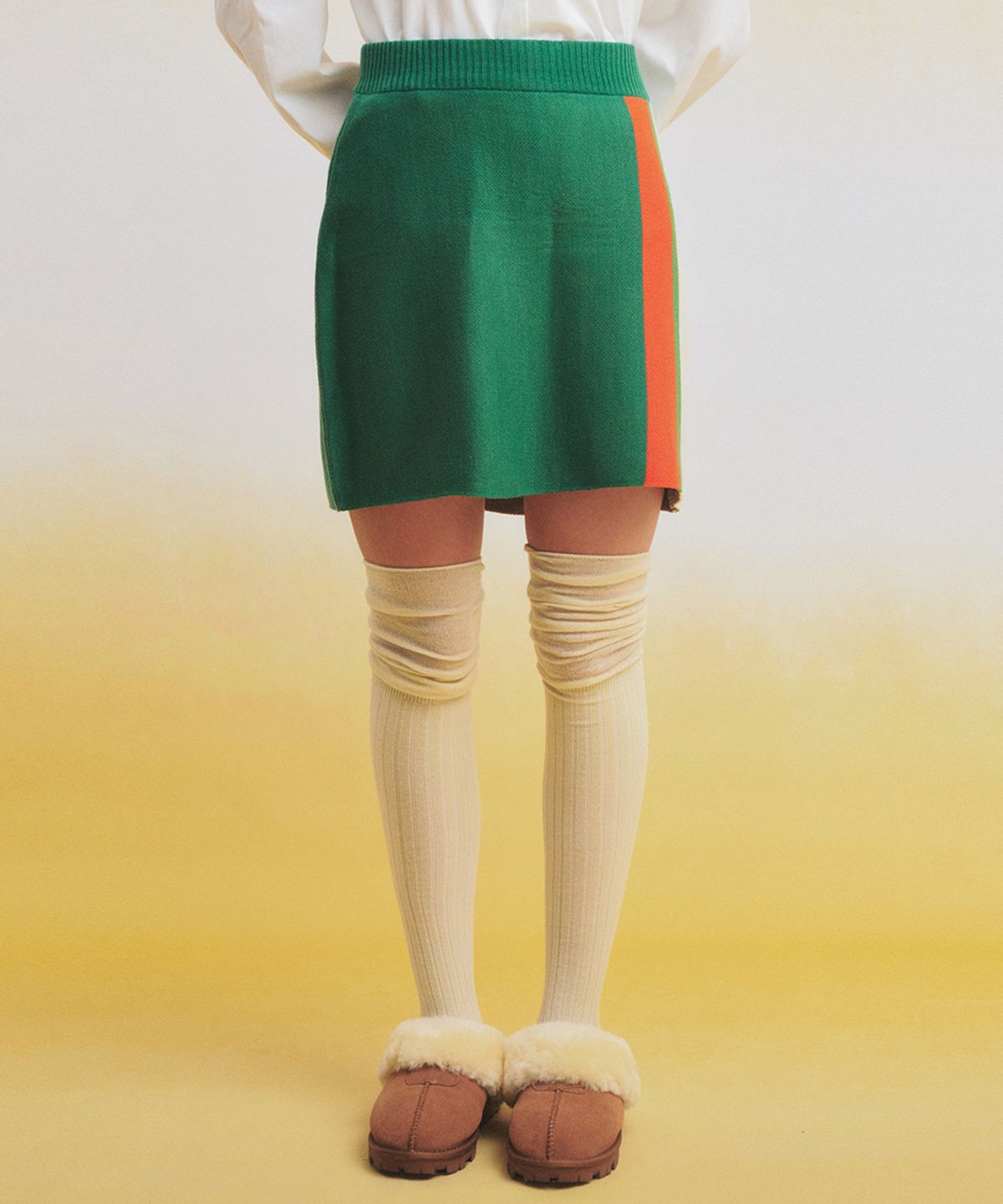 메인부스(MAINBOOTH) Rafflesia Knitted Skirt(GREEN)