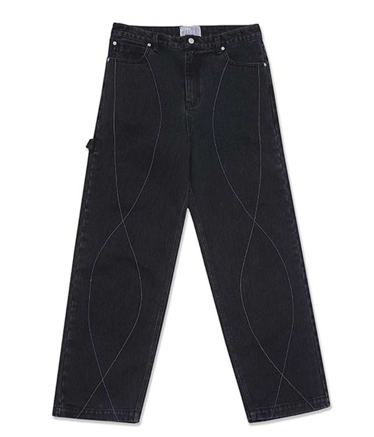 유쓰배쓰(YOUTHBATH) STITCH WIDE DENIM_BLACK
