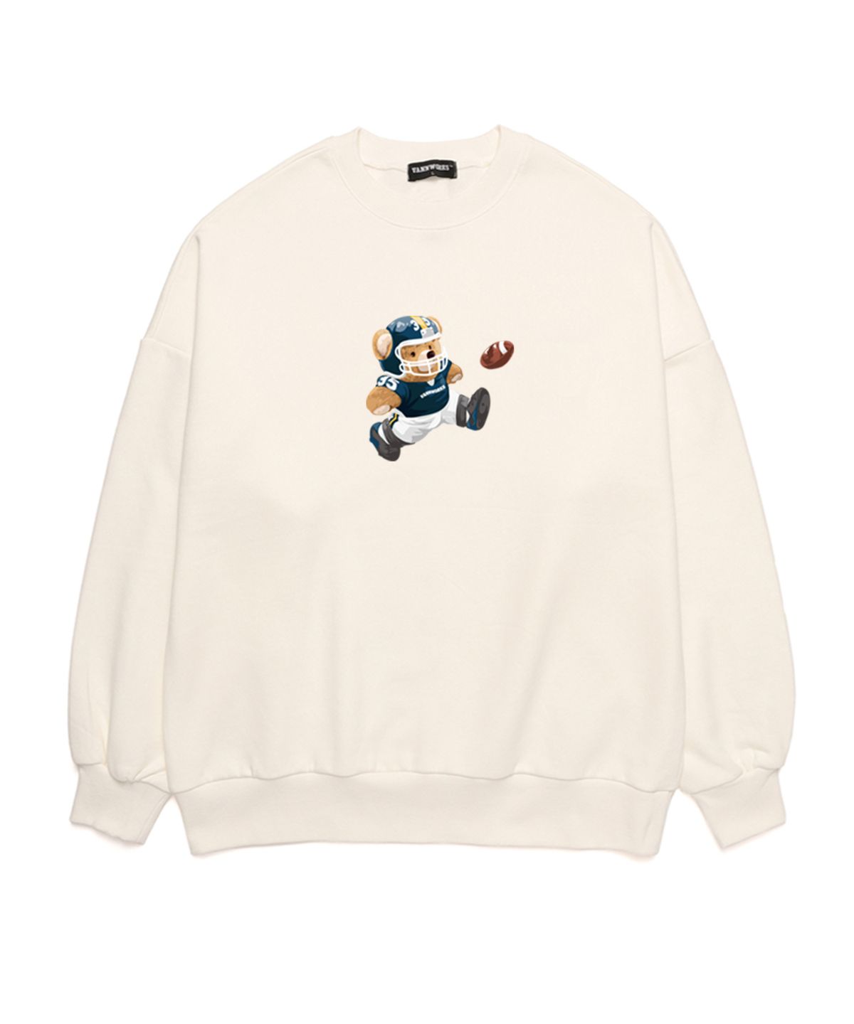 밴웍스(VANNWORKS) RUGBY BEAR  오버핏 맨투맨 (VNDTS113) 화이트