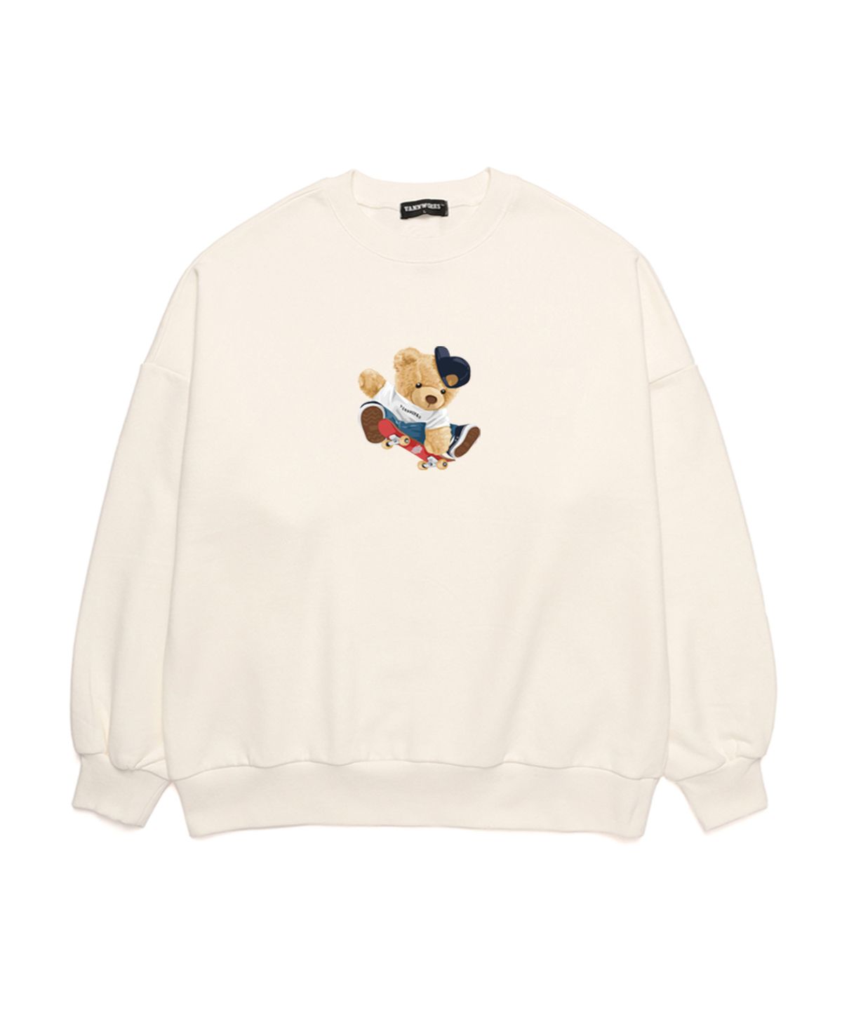 밴웍스(VANNWORKS) SKATEBOARD BEAR  오버핏 맨투맨 (VNDTS114) 화이트