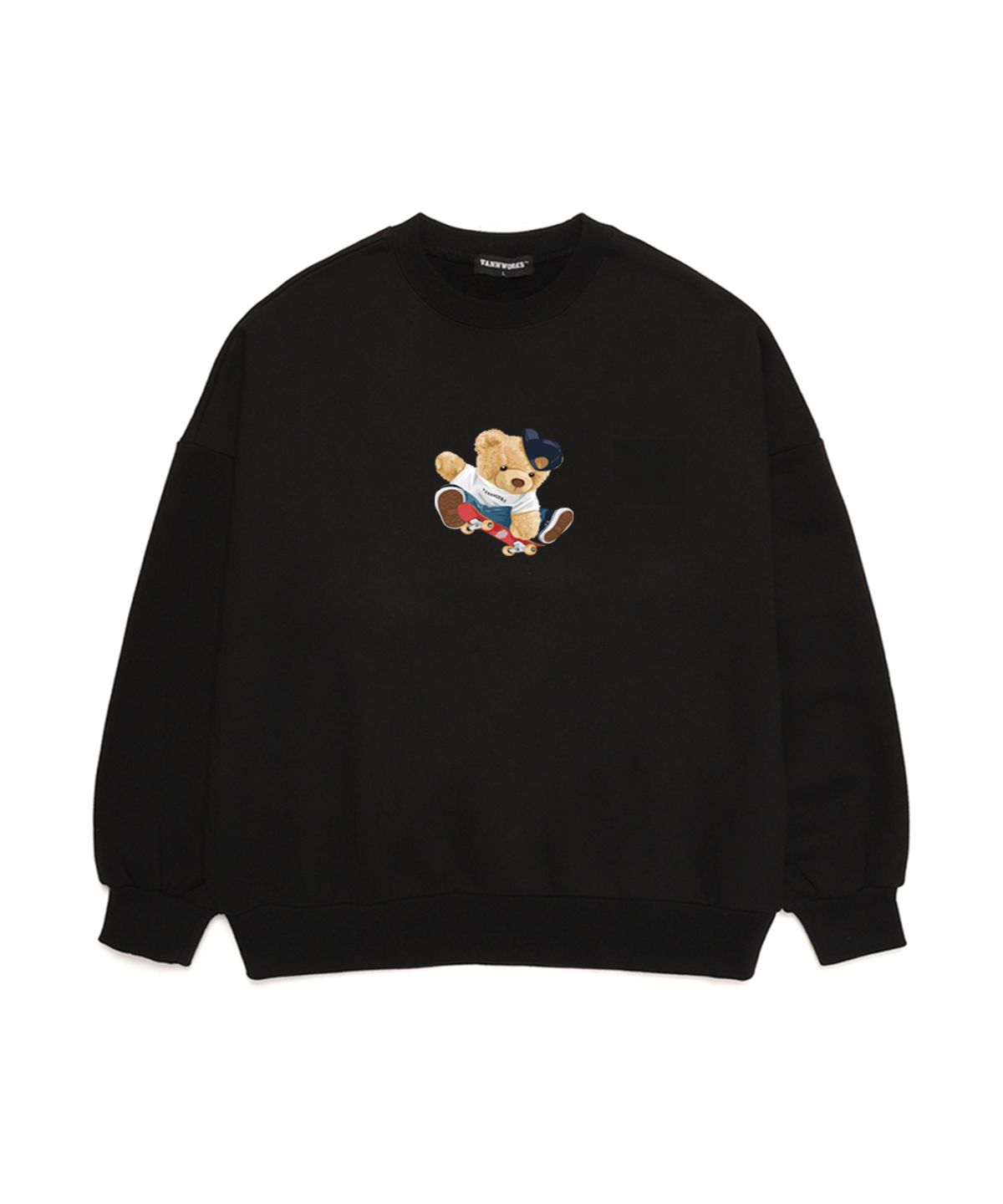 밴웍스(VANNWORKS) SKATEBOARD BEAR  오버핏 맨투맨 (VNDTS114) 블랙