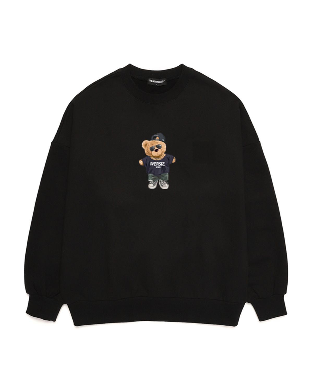 밴웍스(VANNWORKS) OVER SIZE BEAR 오버핏 맨투맨 (VNDTS116) 블랙