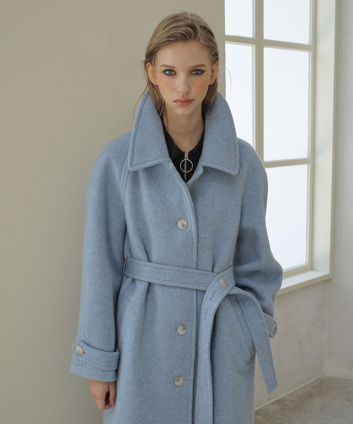 폴앤앨리스(PAUL&ALICE) RAGLAN WOOL COAT / BLUE