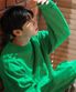 헤이즈 오버핏 스웨트셔츠 그린 KJMT2369