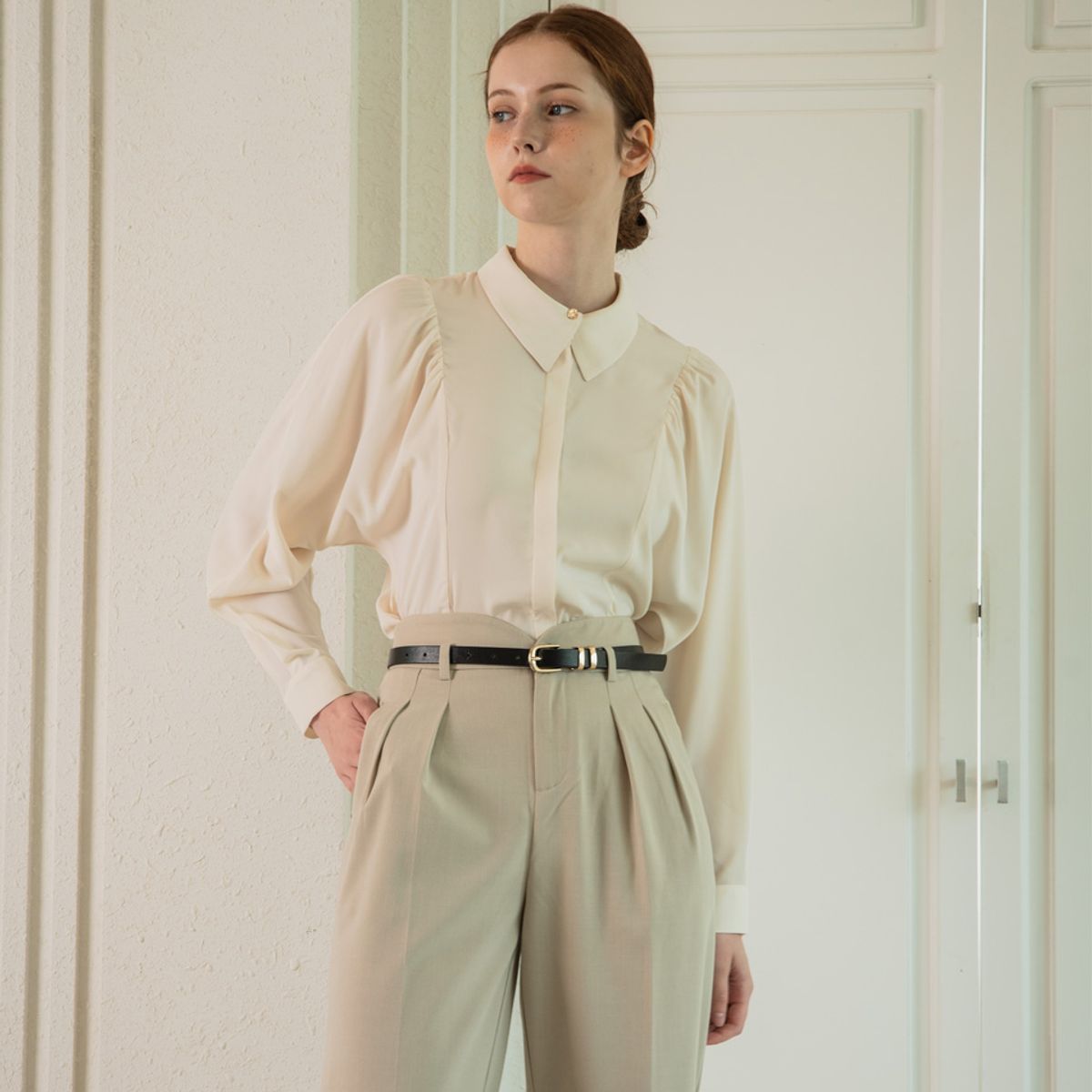 웬스데이딜라잇(WEDNESDAY DELIGHT) WED Rounded semi wide slacks_2color