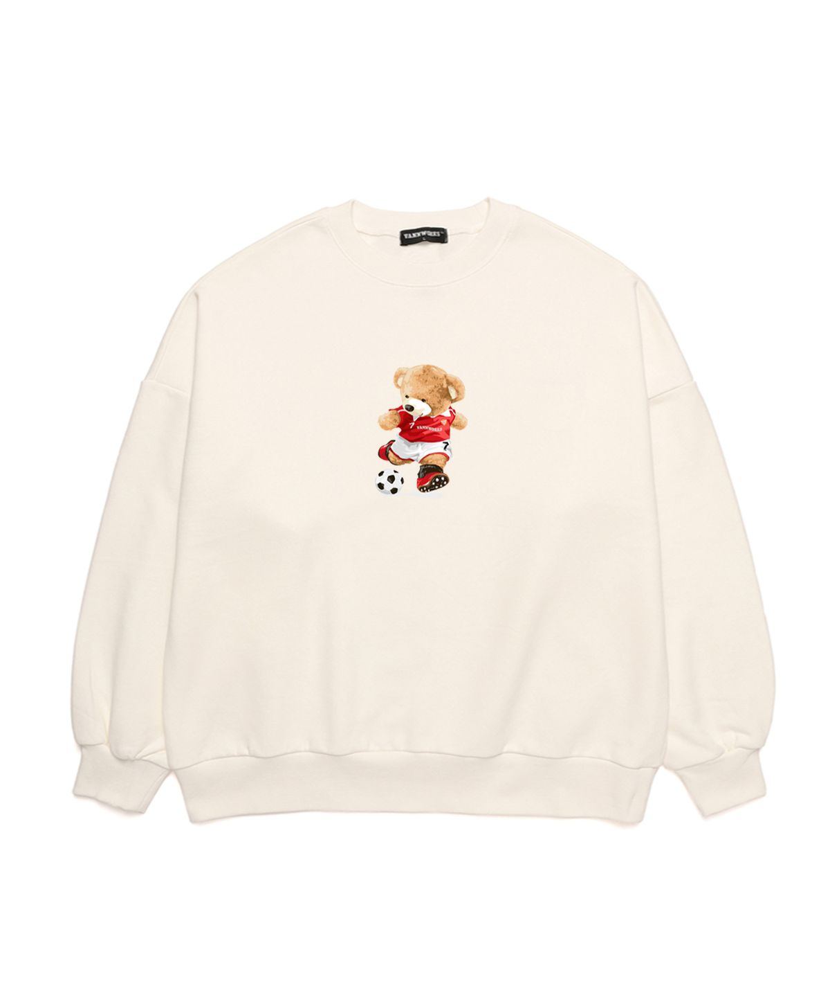 밴웍스(VANNWORKS) SOCCER BEAR 오버핏 맨투맨 (VNDTS118) 화이트