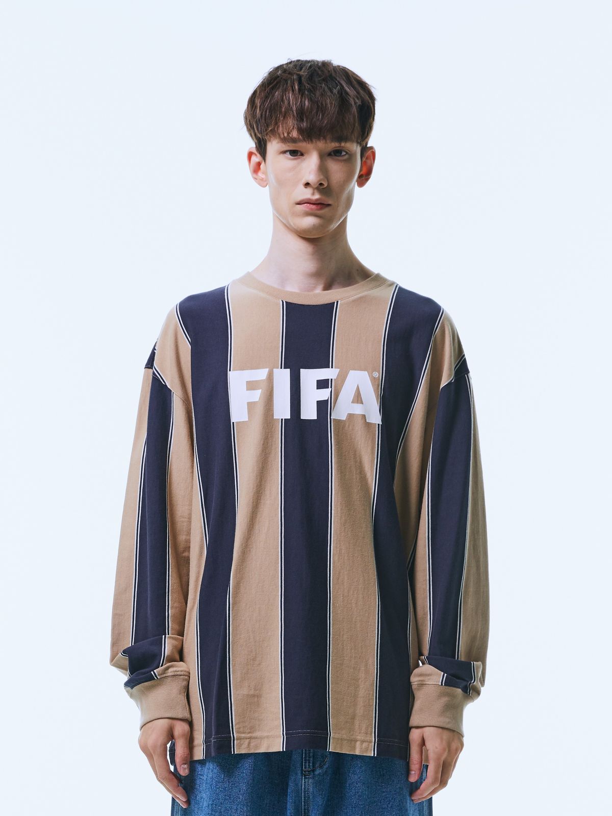 피파 1904(FIFA 1904) 스트라이프 티셔츠 네이비(FF23TL03U_240)