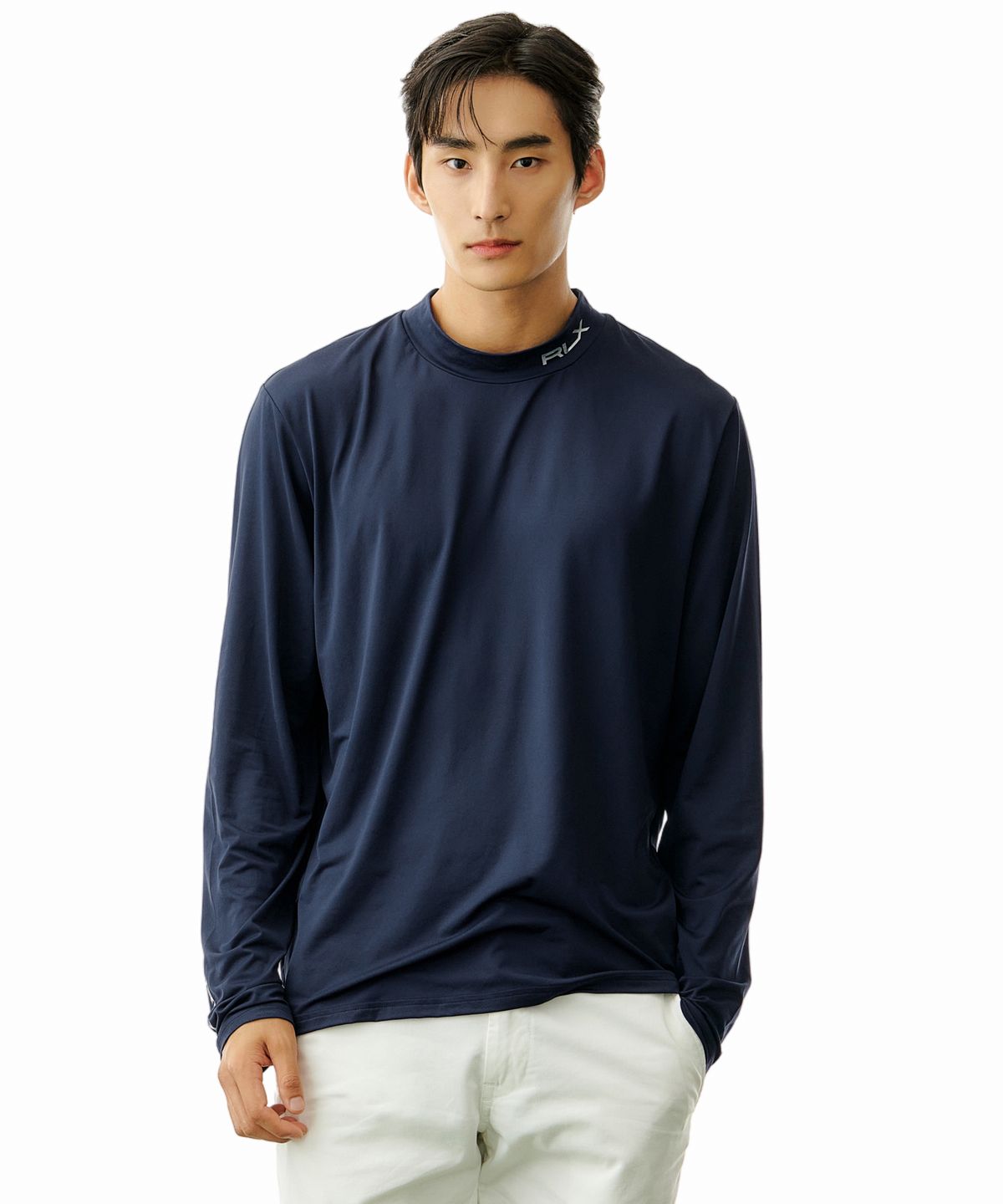 폴로 랄프 로렌 골프(POLO RALPH LAUREN GOLF) 커스텀 슬림핏 모크넥 셔츠 - 네이비