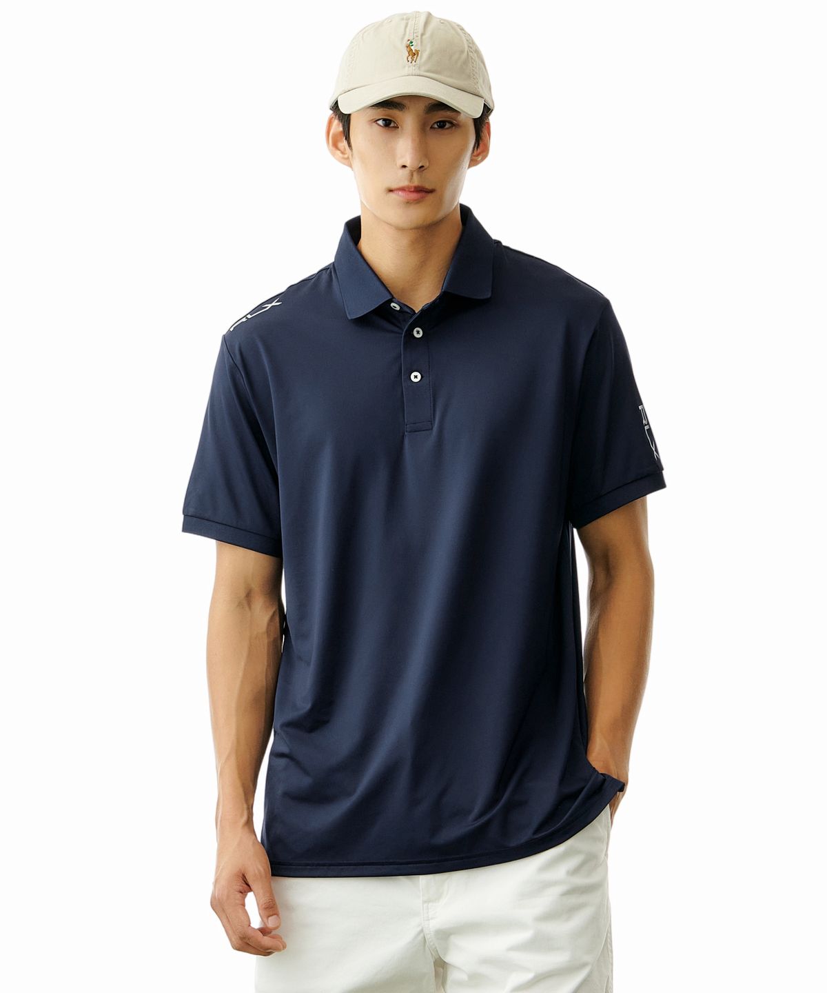 폴로 랄프 로렌 골프(POLO RALPH LAUREN GOLF) 커스텀 슬림핏 퍼포먼스 폴로 셔츠 - 네이비