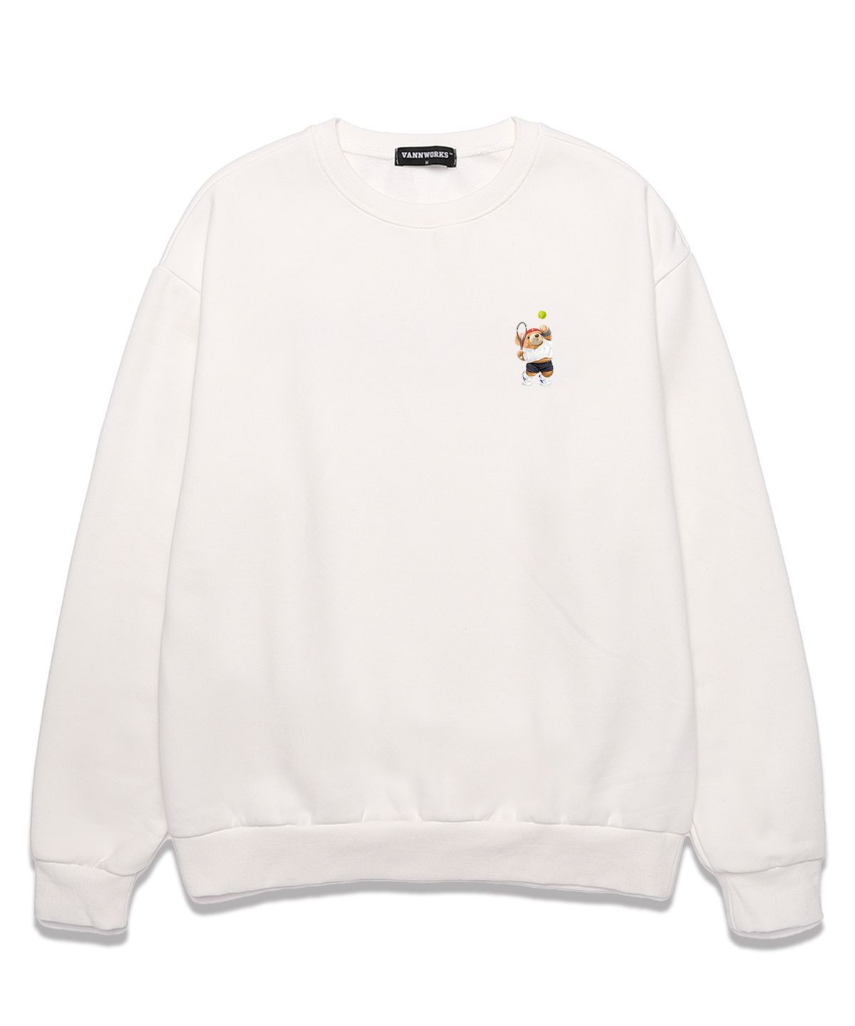밴웍스(VANNWORKS) TENNIS BEAR 오버핏 맨투맨 (VNDTS119) 화이트